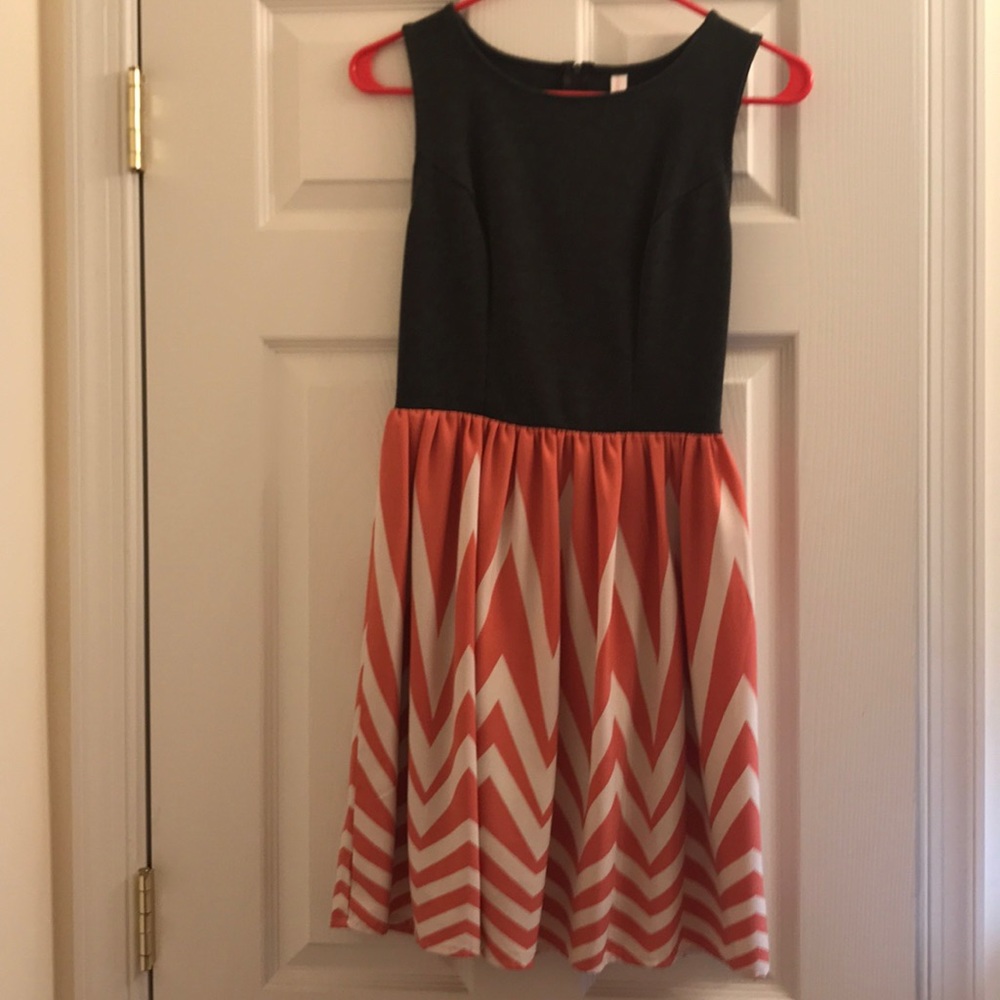 Pink & Gray Chevron Dress